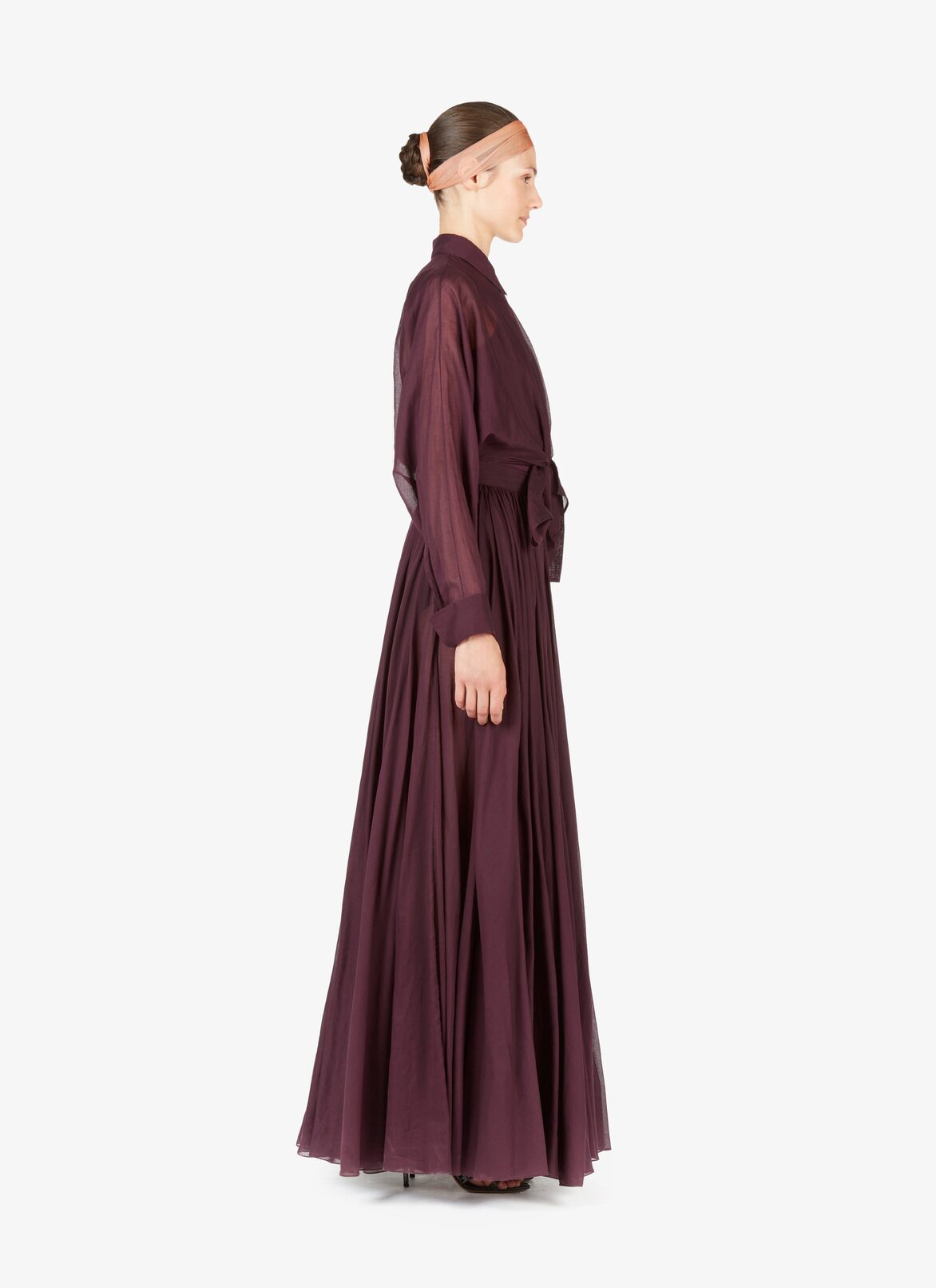 Alaïa Edition 1984 Cotton Chiffon Dress Shirt ALAÏA BURGUNDY ALAÏA EDITION 1984 COTTON CHIFFON DRESS SHIRT